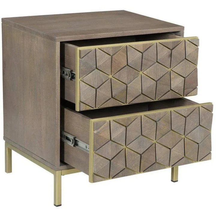 20 Inch Nightstand Grey Art Deco - LOOMLAN - Moe's Home - Nightstands