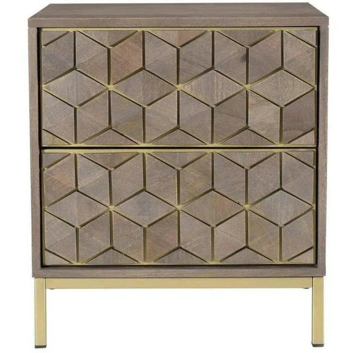 20 Inch Nightstand Grey Art Deco - LOOMLAN - Moe's Home - Nightstands