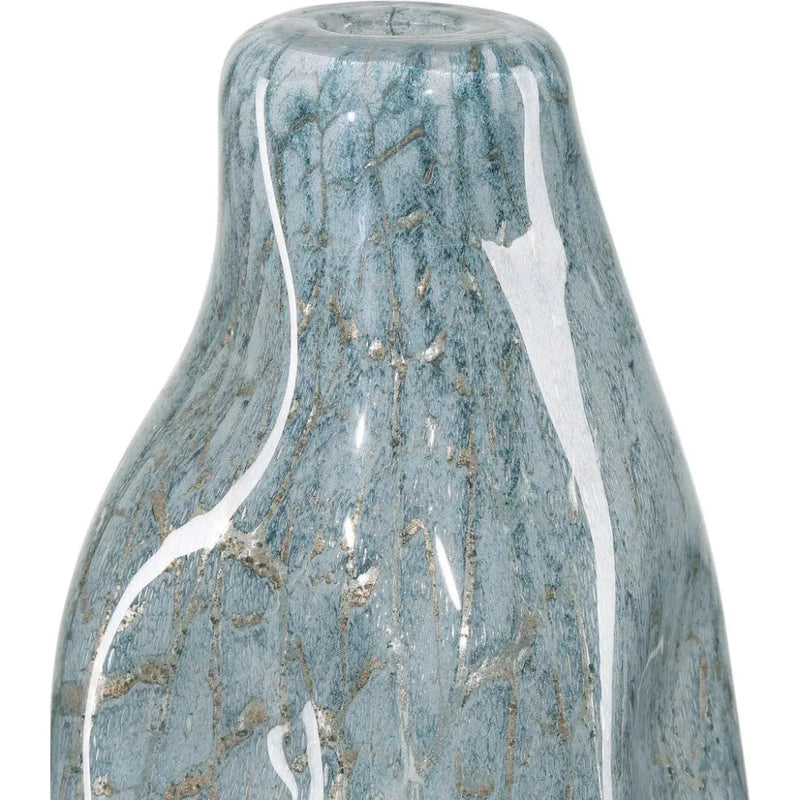 20 in. Tyne Blue Glass Vase - LOOMLAN - Currey & Co - Vases & Jars