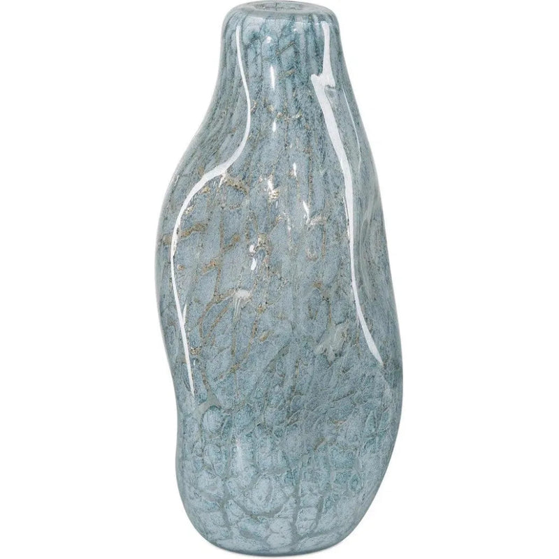 20 in. Tyne Blue Glass Vase - LOOMLAN - Currey & Co - Vases & Jars