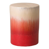 20 in. Cylinder Ceramic Outdoor Garden Stool-Outdoor Stools-Emissary-Red Cascade-LOOMLAN
