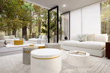 Santori Double Ring Accent Table Short - White Outdoor End table