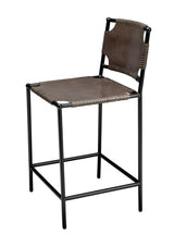 Asher Leather Counter Stool, Grey - Stylish And Comfortable