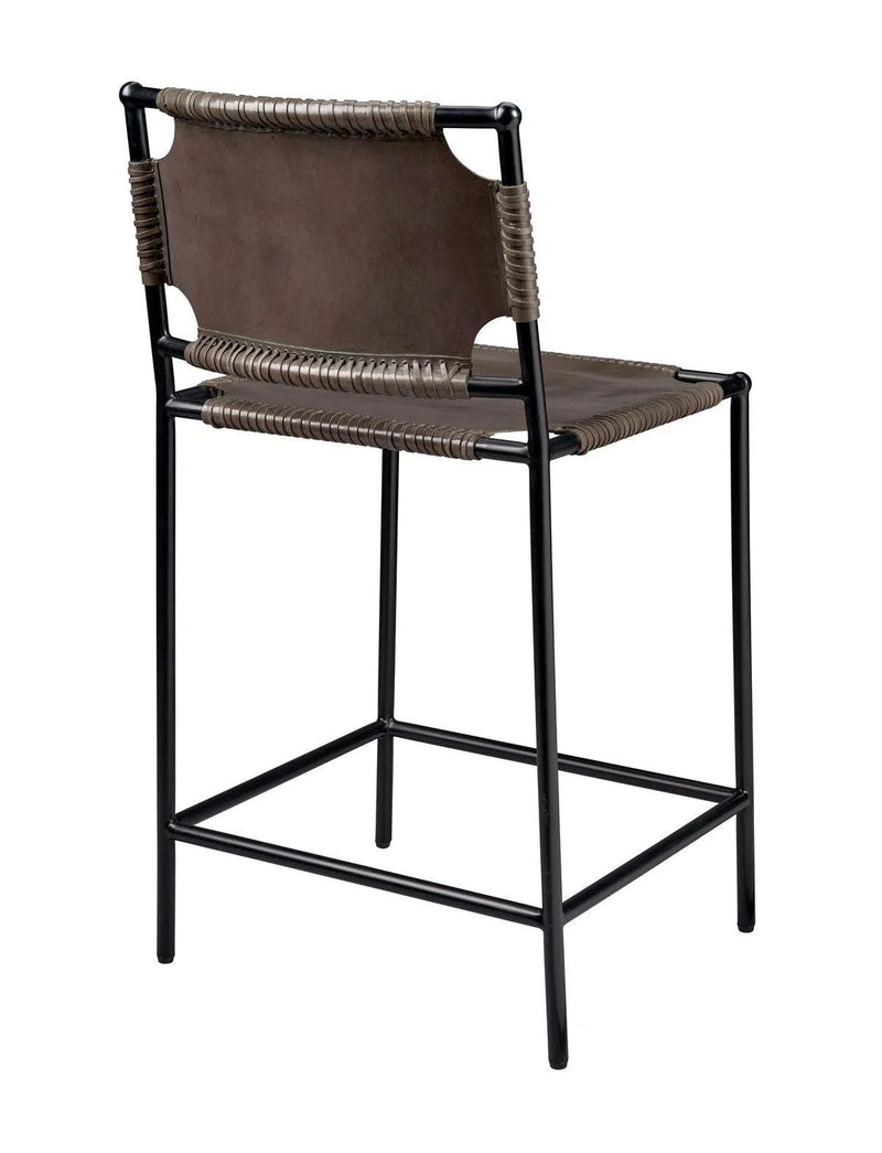 Asher Leather Counter Stool, Grey - Stylish And Comfortable