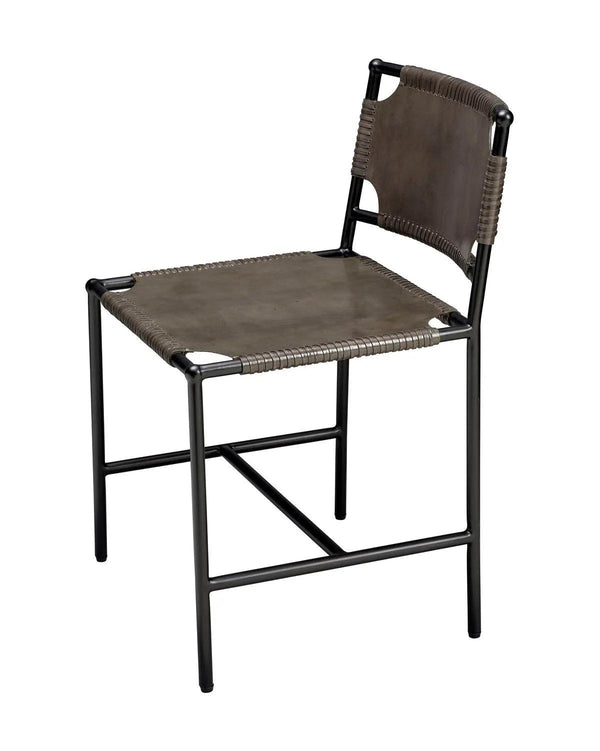 Asher Tan Full Grain Leather Upholstered Armless Dining Chair