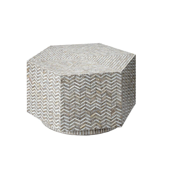 Brando Hexagon Coffee Table With Mother Of Pearl Finish