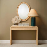 Montecito 2-Drawer Raffia Console Table With Storage