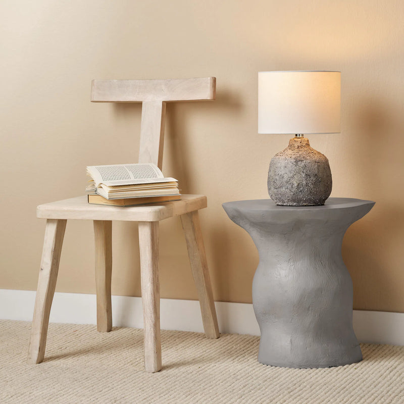 Sculpt Fiber Glass Geometric Side Table