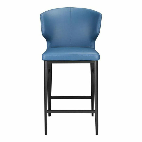 20.5 Inch Counter Stool Steel Blue Contemporary Counter Stools LOOMLAN By Moe's Home