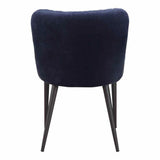 20.5 Inch Dining Chair Dark Blue Contemporary Dining Chairs LOOMLAN By Moe's Home