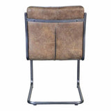 21 Inch Dining Chair Grazed Brown Leather (Set Of 2) Dining Chairs LOOMLAN By Moe's Home