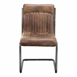 21 Inch Dining Chair Grazed Brown Leather (Set Of 2) Dining Chairs LOOMLAN By Moe's Home