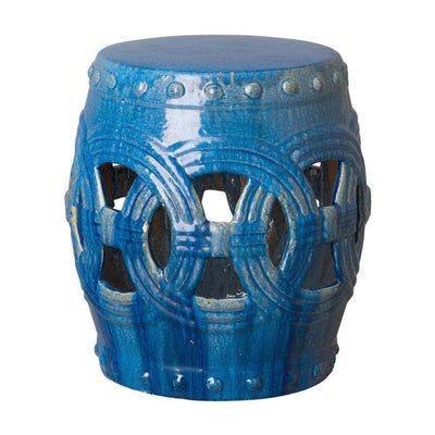 21 in. Eternity Ceramic Outdoor Garden Stool - LOOMLAN - Emissary - Garden Stools