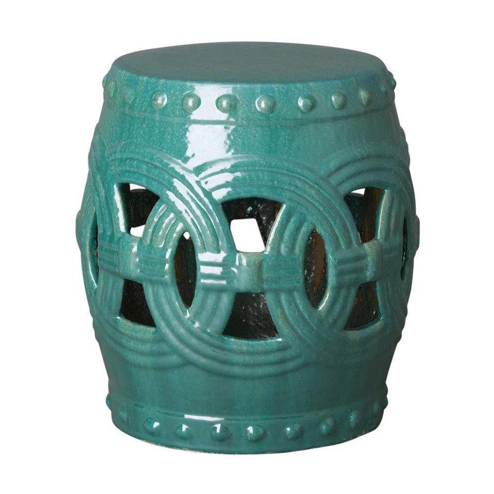 21 in. Eternity Ceramic Outdoor Garden Stool - LOOMLAN - Emissary - Garden Stools