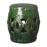 21 in. Eternity Ceramic Outdoor Garden Stool