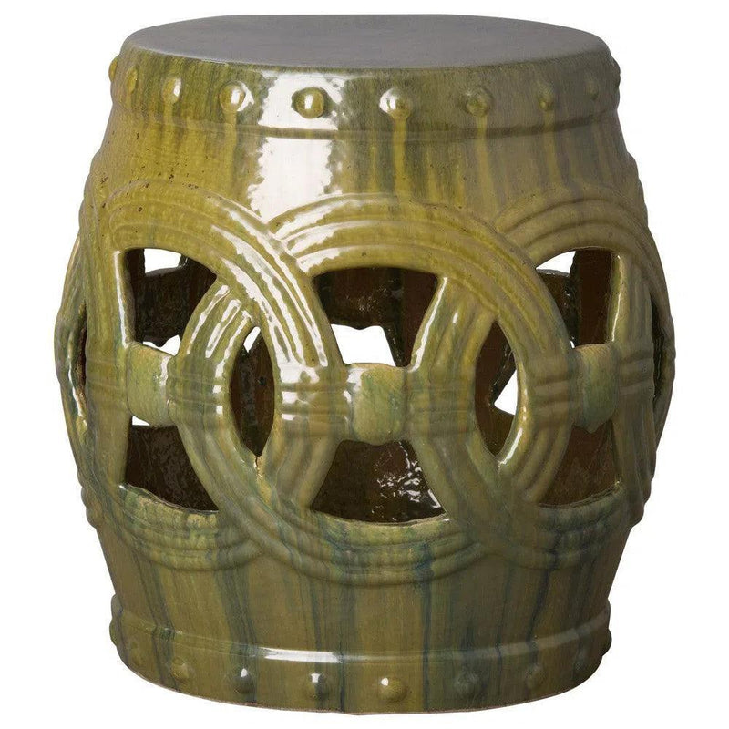 21 in. Eternity Ceramic Outdoor Garden Stool