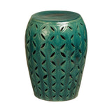 21 in. Lattice Outdoor Decorative Garden Stool