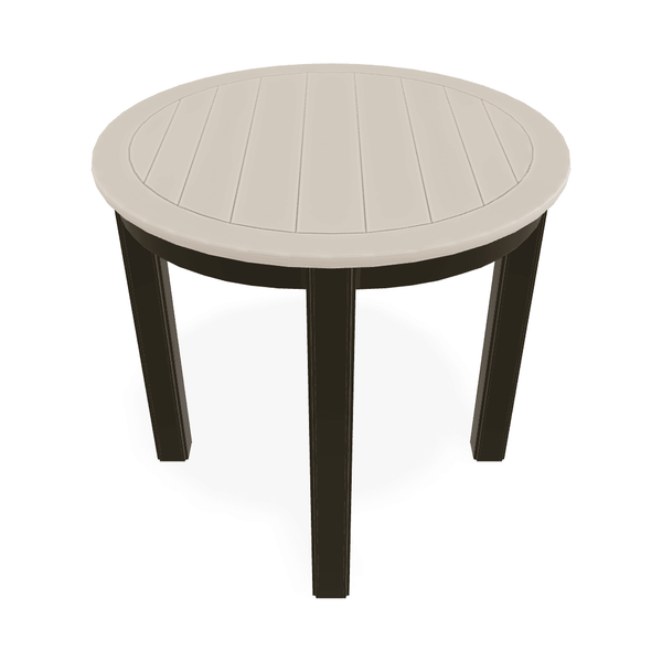 21" Round Marine Grade Polymer Deluxe End Table - LOOMLAN - Telescope - Outdoor Side Tables