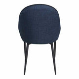 21.5 Inch Dining Chair Dark Blue (Set of 2) Blue Modern Dining Chairs LOOMLAN By Moe's Home
