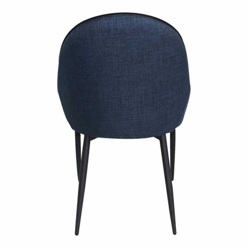21.5 Inch Dining Chair Dark Blue (Set of 2) Blue Modern Dining Chairs LOOMLAN By Moe's Home