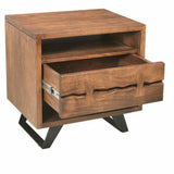 21.5 Inch Nightstand Brown Industrial