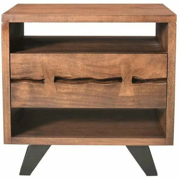 21.5 Inch Nightstand Brown Industrial - LOOMLAN - Moe's Home - Nightstands