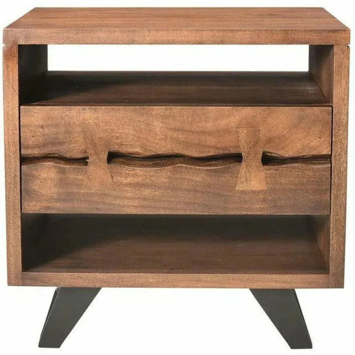21.5 Inch Nightstand Brown Industrial - LOOMLAN - Moe's Home - Nightstands