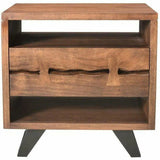 21.5 Inch Nightstand Brown Industrial