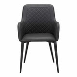 22 Inch Dining Chair Black (Set Of 2) Black Contemporary Dining Chairs LOOMLAN By Moe's Home