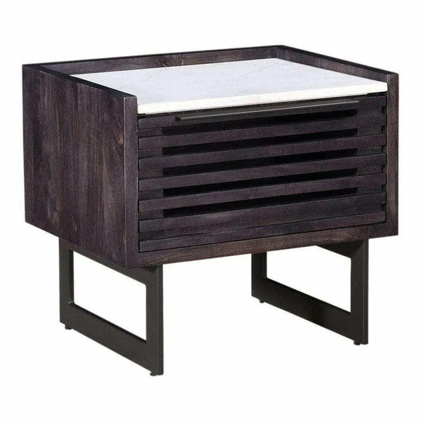 22 Inch Nightstand Dark Grey Contemporary