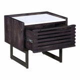 22 Inch Nightstand Dark Grey Contemporary