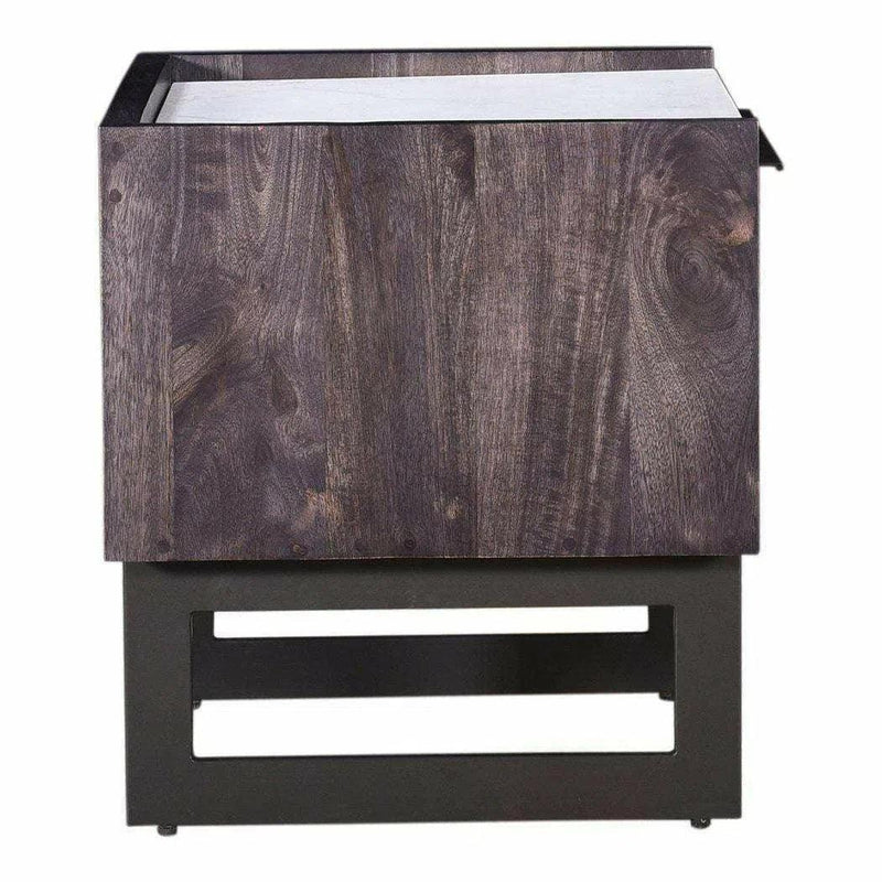 22 Inch Nightstand Dark Grey Contemporary