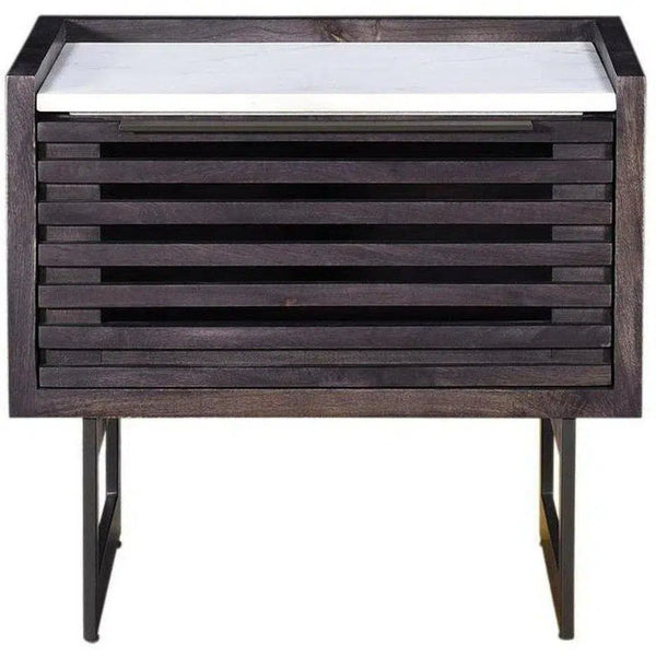 22 Inch Nightstand Dark Grey Contemporary