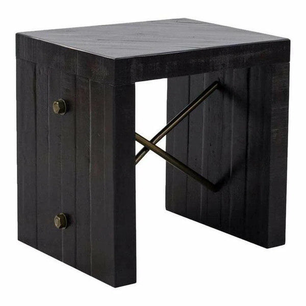 22 Inch Side Table Black Rustic Side Tables LOOMLAN By Moe's Home
