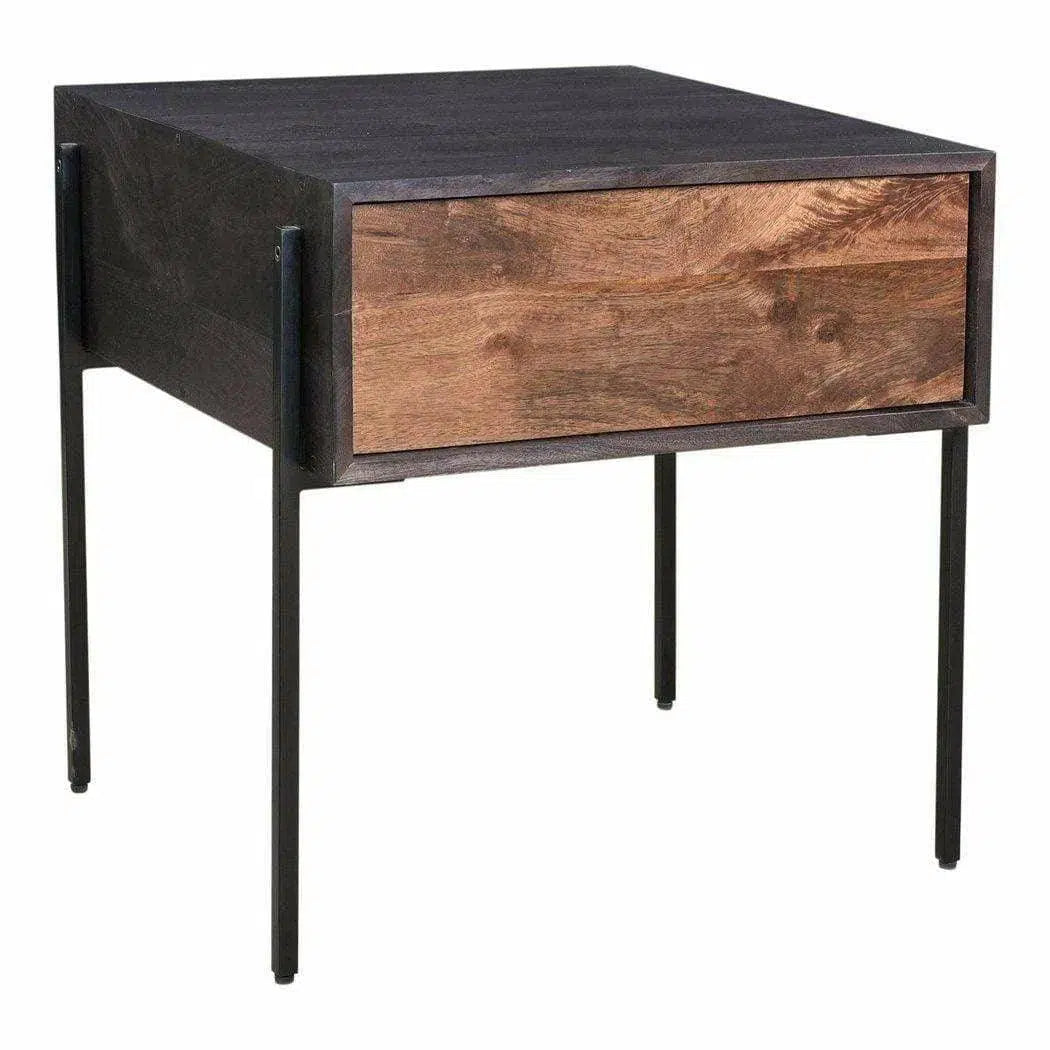 22 Inch Side Table Brown Modern