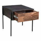 22 Inch Side Table Brown Modern