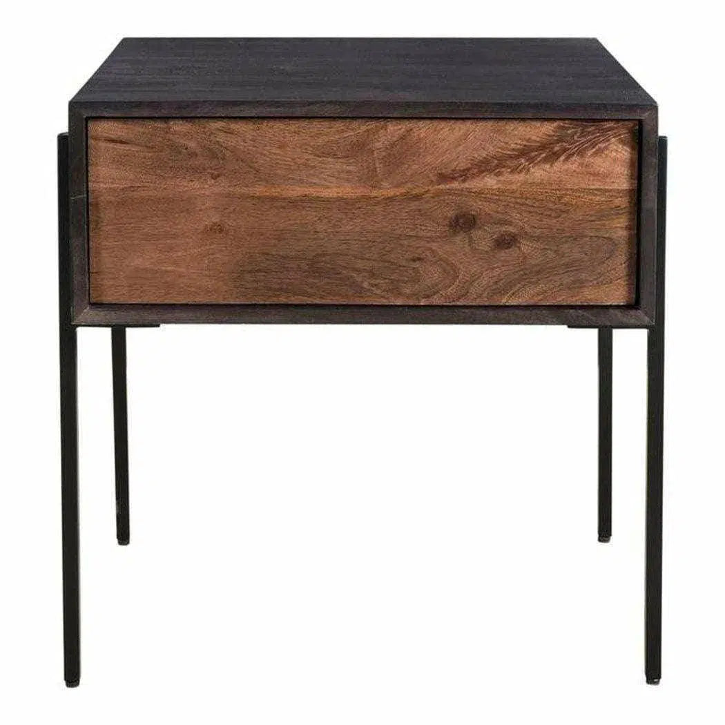 22 Inch Side Table Brown Modern