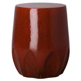 22 in. Large Calyx Ceramic Outdoor Garden Stool-Outdoor Stools-Emissary-Tropical Red-LOOMLAN