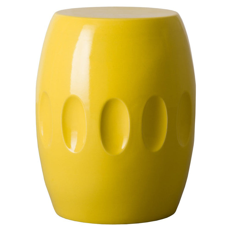 22 in. Orion Ceramic Garden Stool Side Table-Outdoor Stools-Emissary-Yellow-LOOMLAN