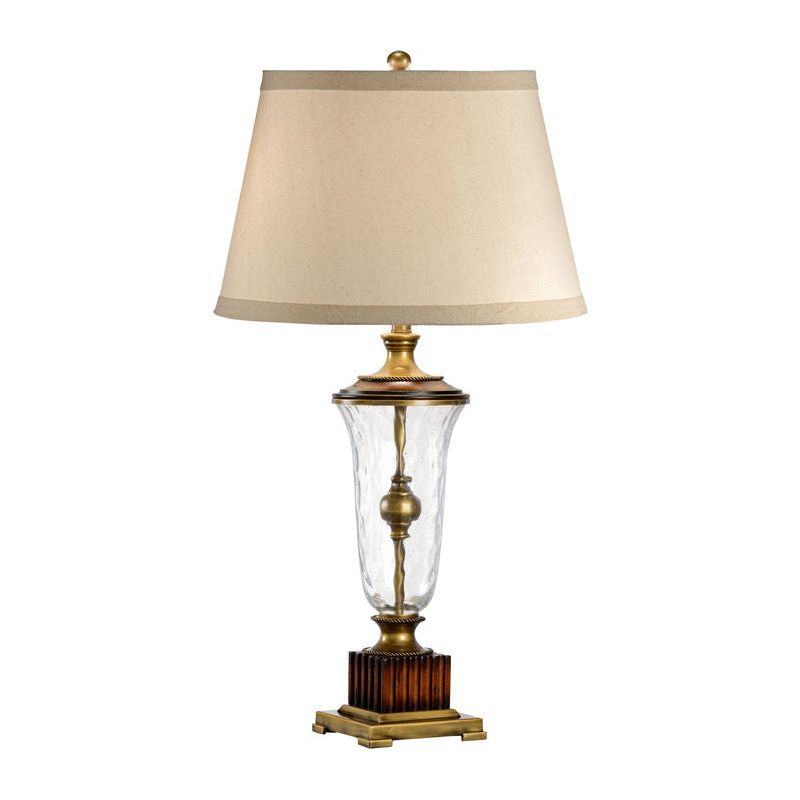 Crystal Brass And Wood Design Vase Table Lamp