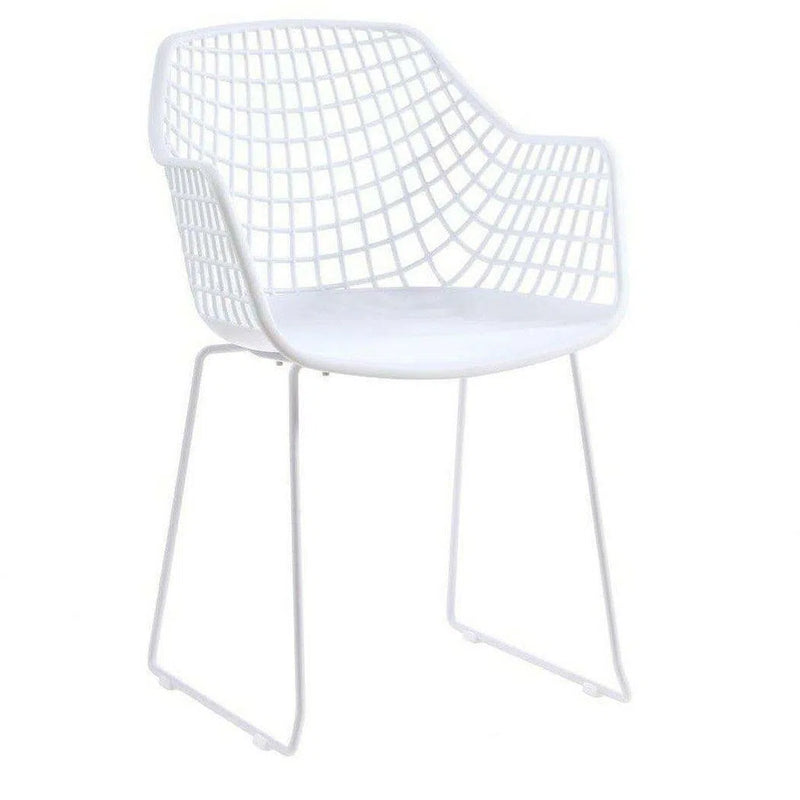 22.5 Inch Chair White (Set of 2) White Contemporary Outdoor Accent Chairs LOOMLAN By Moe's Home