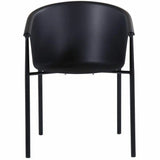 23 Inch Outdoor Dining Chair (Set of 2) Black Contemporary Outdoor Dining Chairs LOOMLAN By Moe's Home