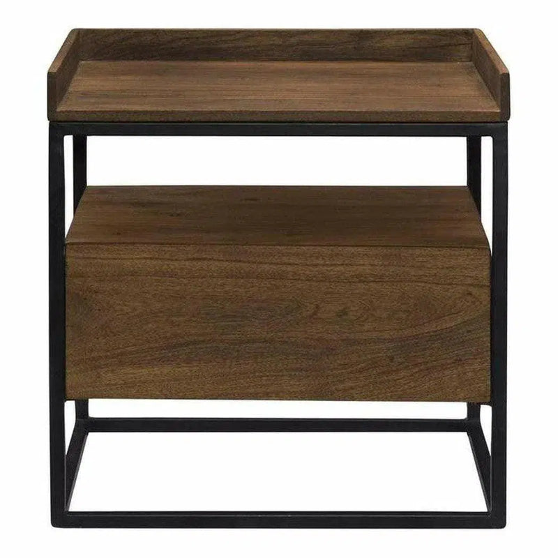 23 Inch Side Table Brown Industrial