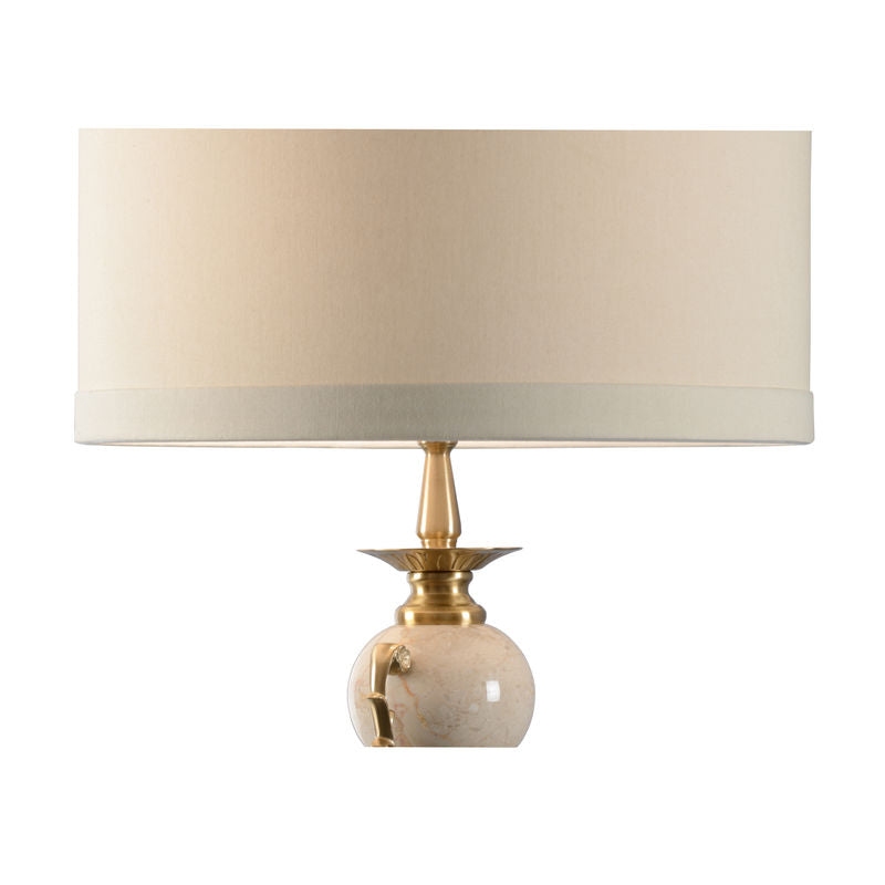 Column Genuine Marble Brass Accents Urn Table Lamp