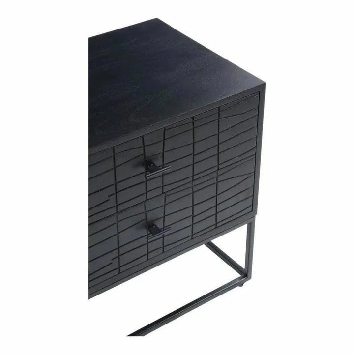 23.5 Inch Nightstand Black Contemporary - LOOMLAN - Moe's Home - Nightstands