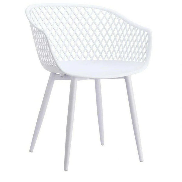 23.5 Inch Outdoor Chair White (Set of 2) White Contemporary Outdoor Accent Chairs LOOMLAN By Moe's Home