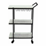 24 Inch Hours Bar Cart White Retro Home Bar Carts LOOMLAN By Moe's Home