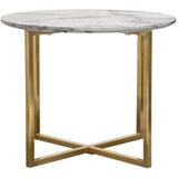 24" Round End Table Faux Marble Top and Gold Metal Frame Side Tables LOOMLAN By Diamond Sofa