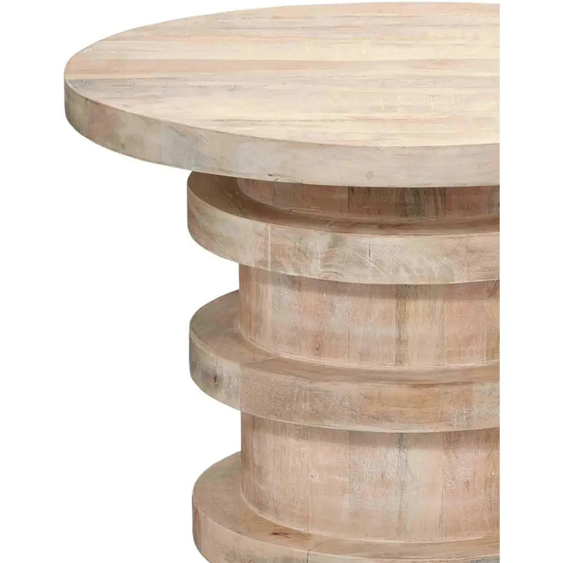 24" Round Wooden Nightstand Side Table