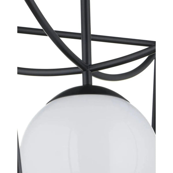 24 in. Rochefort Metal & Glass Black Lantern - LOOMLAN - Currey & Co - Pendants